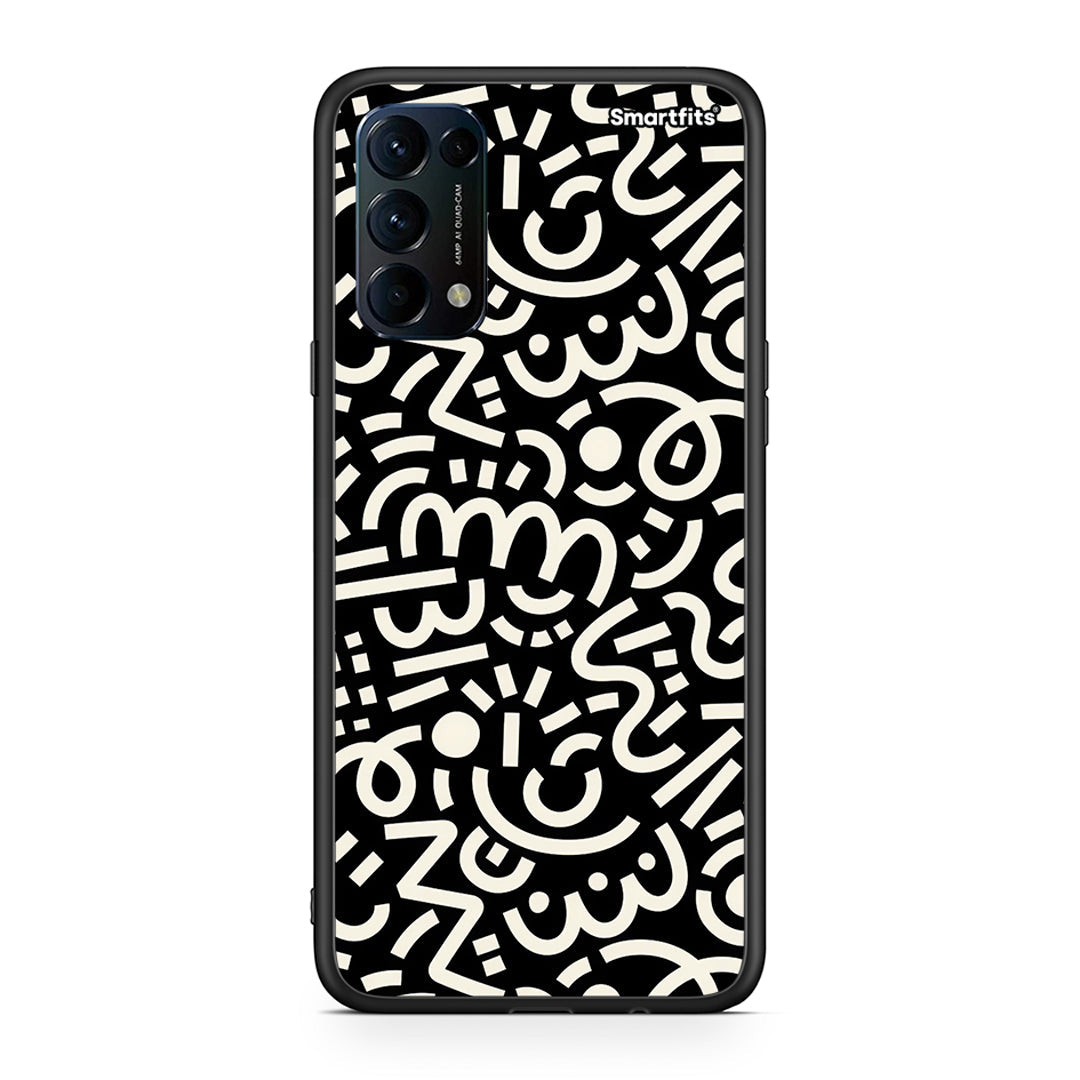 Oppo Find X3 Lite / Reno 5 5G / Reno 5 4G Doodle Art θήκη από τη Smartfits με σχέδιο στο πίσω μέρος και μαύρο περίβλημα | Smartphone case with colorful back and black bezels by Smartfits