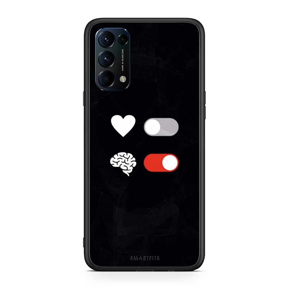 Oppo Find X3 Lite / Reno 5 5G / Reno 5 4G Heart Vs Brain Θήκη Αγίου Βαλεντίνου από τη Smartfits με σχέδιο στο πίσω μέρος και μαύρο περίβλημα | Smartphone case with colorful back and black bezels by Smartfits