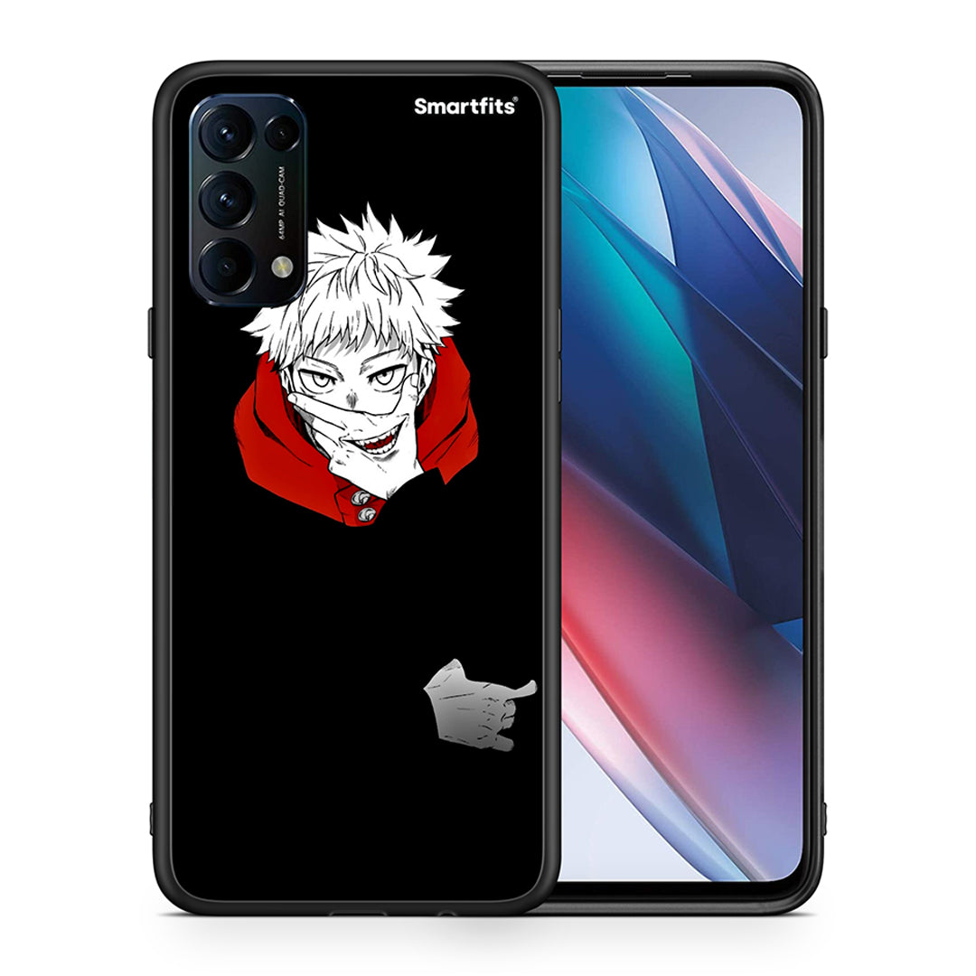 Θήκη Oppo Find X3 Lite / Reno 5 5G / Reno 5 4G Itadori Anime από τη Smartfits με σχέδιο στο πίσω μέρος και μαύρο περίβλημα | Oppo Find X3 Lite / Reno 5 5G / Reno 5 4G Itadori Anime case with colorful back and black bezels