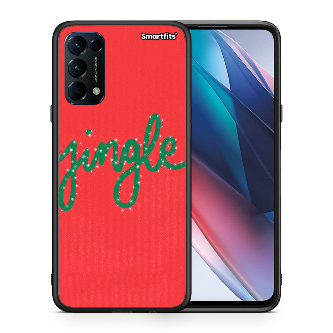 Θήκη Oppo Find X3 Lite / Reno 5 5G / Reno 5 4G Jingle Xmas από τη Smartfits με σχέδιο στο πίσω μέρος και μαύρο περίβλημα | Oppo Find X3 Lite / Reno 5 5G / Reno 5 4G Jingle Xmas case with colorful back and black bezels