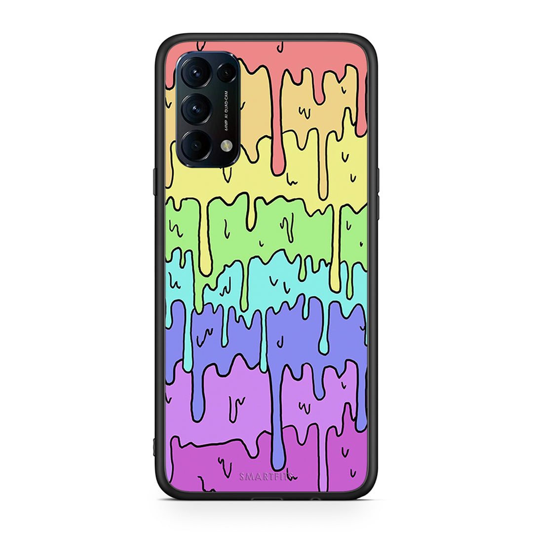 Oppo Find X3 Lite / Reno 5 5G / Reno 5 4G Melting Rainbow θήκη από τη Smartfits με σχέδιο στο πίσω μέρος και μαύρο περίβλημα | Smartphone case with colorful back and black bezels by Smartfits