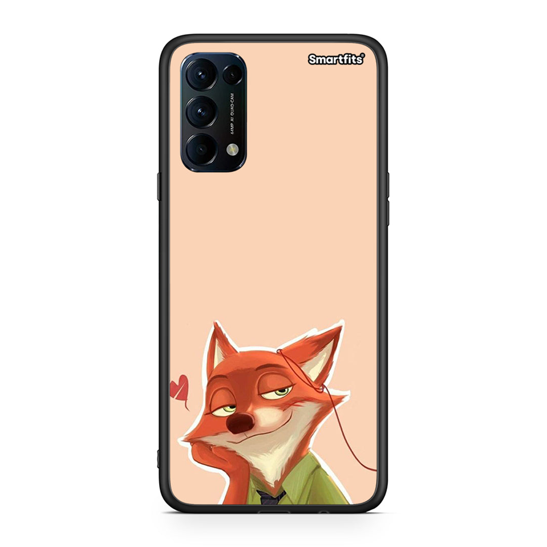 Oppo Find X3 Lite / Reno 5 5G / Reno 5 4G Nick Wilde And Judy Hopps Love 1 θήκη από τη Smartfits με σχέδιο στο πίσω μέρος και μαύρο περίβλημα | Smartphone case with colorful back and black bezels by Smartfits