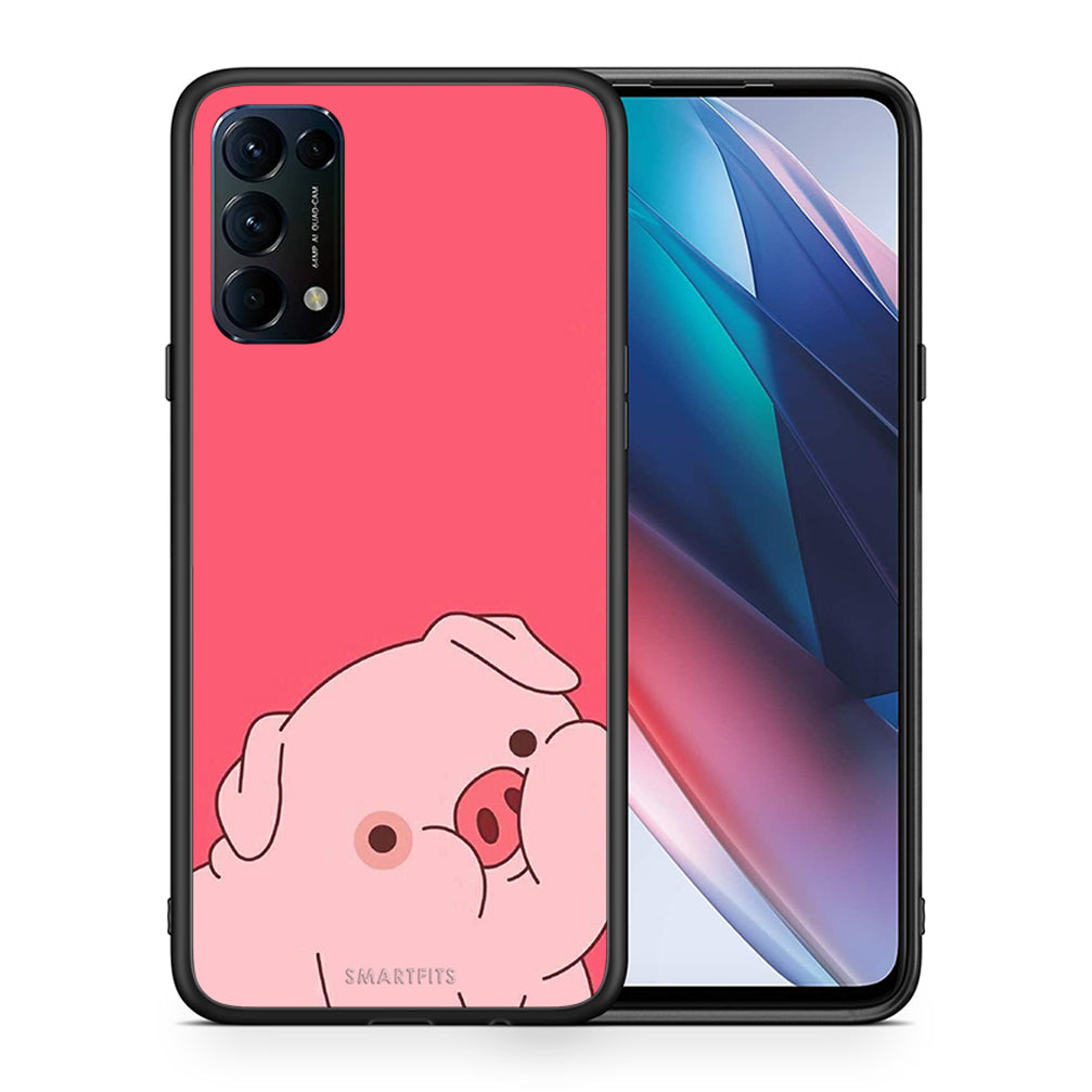 Θήκη Αγίου Βαλεντίνου Oppo Find X3 Lite / Reno 5 5G / Reno 5 4G Pig Love 1 από τη Smartfits με σχέδιο στο πίσω μέρος και μαύρο περίβλημα | Oppo Find X3 Lite / Reno 5 5G / Reno 5 4G Pig Love 1 case with colorful back and black bezels