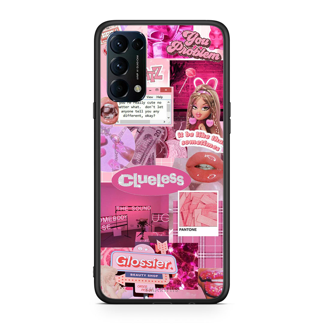 Oppo Find X3 Lite / Reno 5 5G / Reno 5 4G Pink Love Θήκη Αγίου Βαλεντίνου από τη Smartfits με σχέδιο στο πίσω μέρος και μαύρο περίβλημα | Smartphone case with colorful back and black bezels by Smartfits