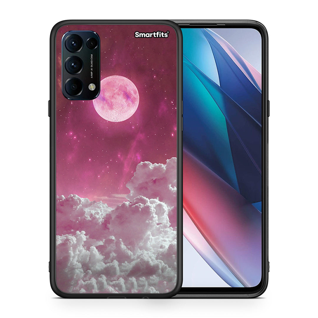 Θήκη Oppo Find X3 Lite / Reno 5 5G / Reno 5 4G Pink Moon από τη Smartfits με σχέδιο στο πίσω μέρος και μαύρο περίβλημα | Oppo Find X3 Lite / Reno 5 5G / Reno 5 4G Pink Moon case with colorful back and black bezels