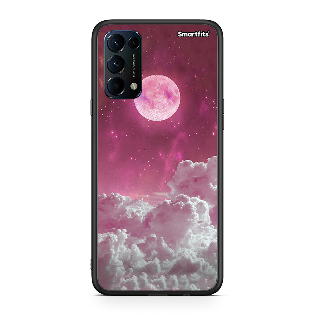 Oppo Find X3 Lite / Reno 5 5G / Reno 5 4G Pink Moon θήκη από τη Smartfits με σχέδιο στο πίσω μέρος και μαύρο περίβλημα | Smartphone case with colorful back and black bezels by Smartfits