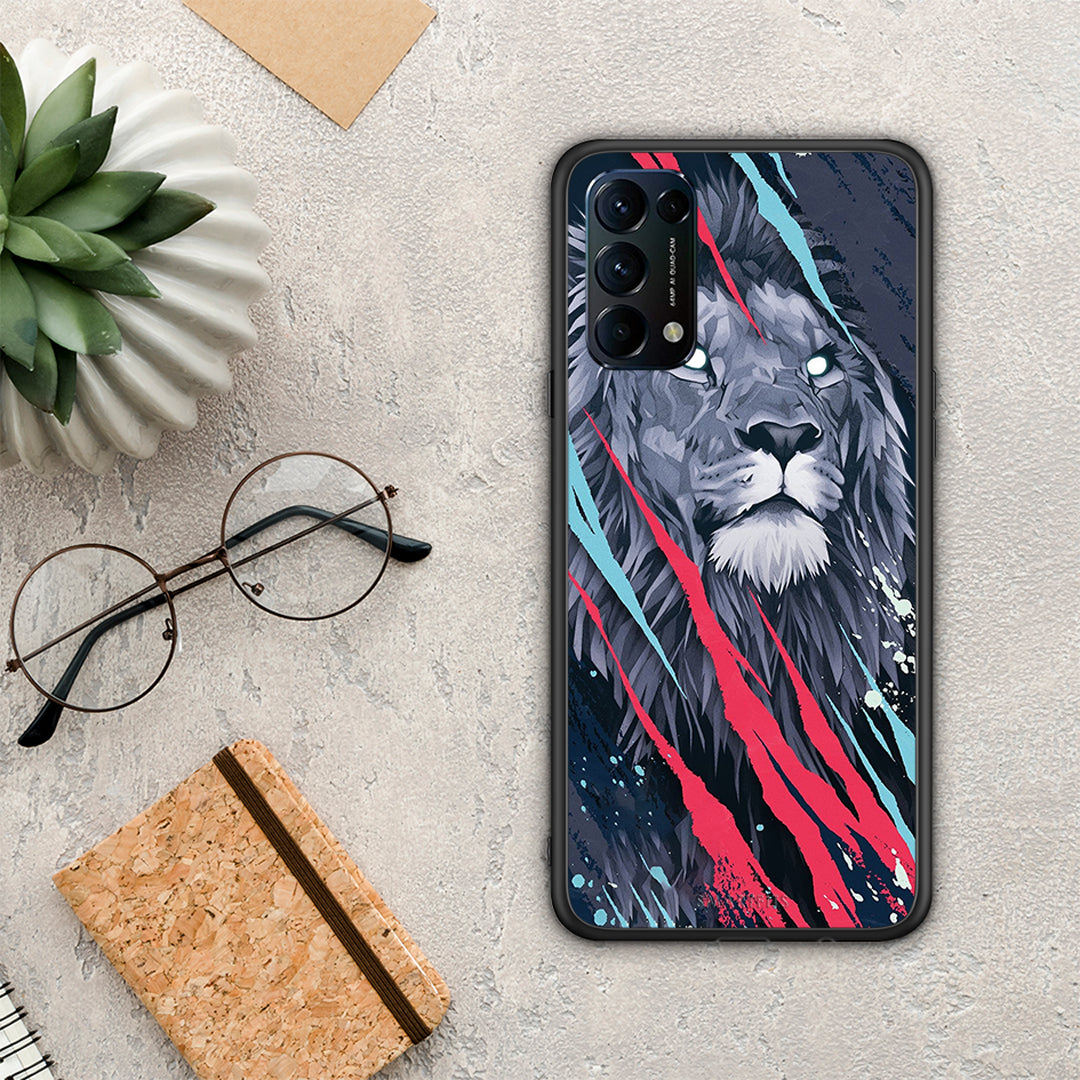 PopArt Lion Designer - Oppo Find X3 Lite / Reno 5 5G / Reno 5 4G θήκη