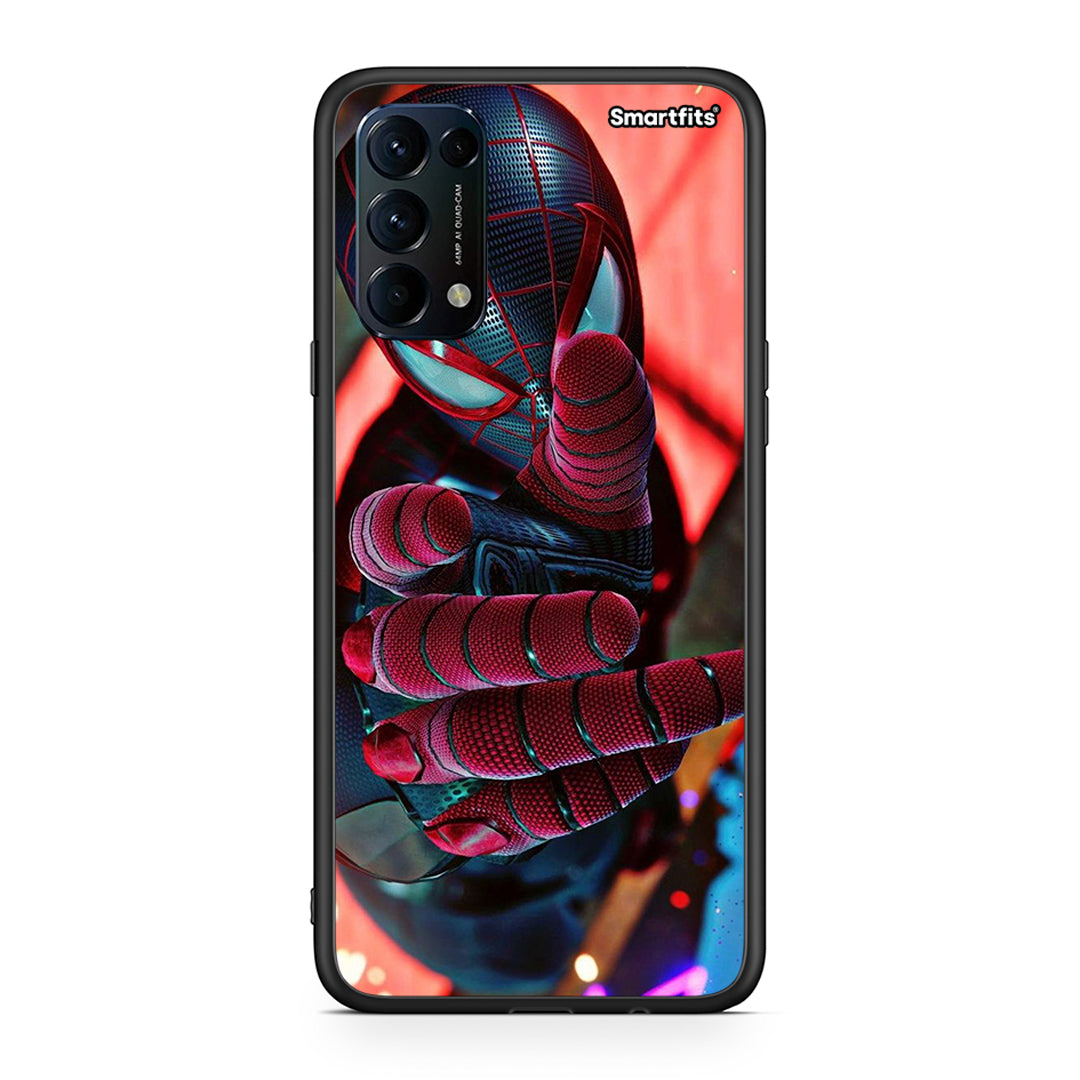 Oppo Find X3 Lite / Reno 5 5G / Reno 5 4G Spider Hand θήκη από τη Smartfits με σχέδιο στο πίσω μέρος και μαύρο περίβλημα | Smartphone case with colorful back and black bezels by Smartfits