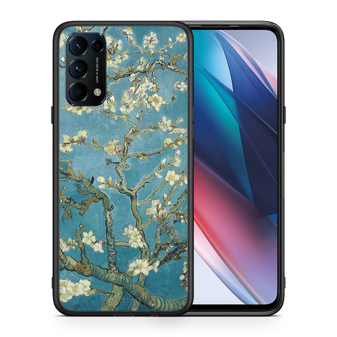 Θήκη Oppo Find X3 Lite / Reno 5 5G / Reno 5 4G White Blossoms από τη Smartfits με σχέδιο στο πίσω μέρος και μαύρο περίβλημα | Oppo Find X3 Lite / Reno 5 5G / Reno 5 4G White Blossoms case with colorful back and black bezels