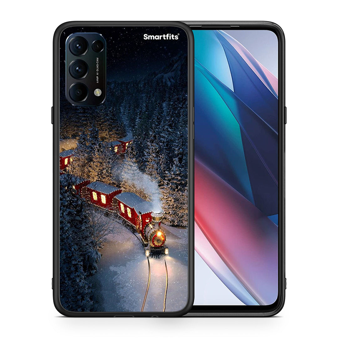 Θήκη Oppo Find X3 Lite / Reno 5 5G / Reno 5 4G Xmas Train από τη Smartfits με σχέδιο στο πίσω μέρος και μαύρο περίβλημα | Oppo Find X3 Lite / Reno 5 5G / Reno 5 4G Xmas Train case with colorful back and black bezels