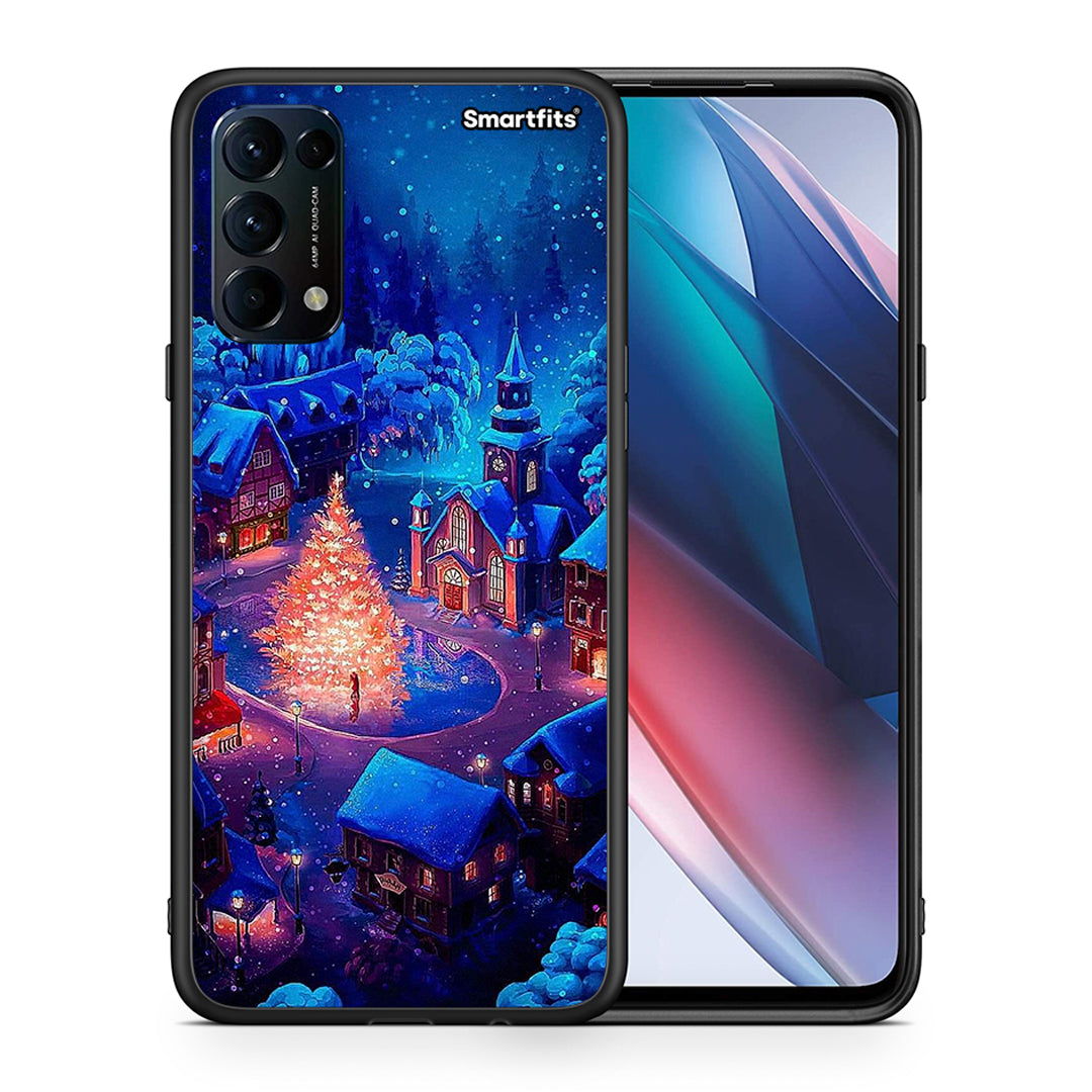 Θήκη Oppo Find X3 Lite / Reno 5 5G / Reno 5 4G Xmas Village από τη Smartfits με σχέδιο στο πίσω μέρος και μαύρο περίβλημα | Oppo Find X3 Lite / Reno 5 5G / Reno 5 4G Xmas Village case with colorful back and black bezels