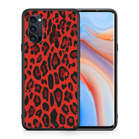 Thumbnail for Θήκη Oppo Reno4 Pro 5G Red Leopard Animal από τη Smartfits με σχέδιο στο πίσω μέρος και μαύρο περίβλημα | Oppo Reno4 Pro 5G Red Leopard Animal case with colorful back and black bezels