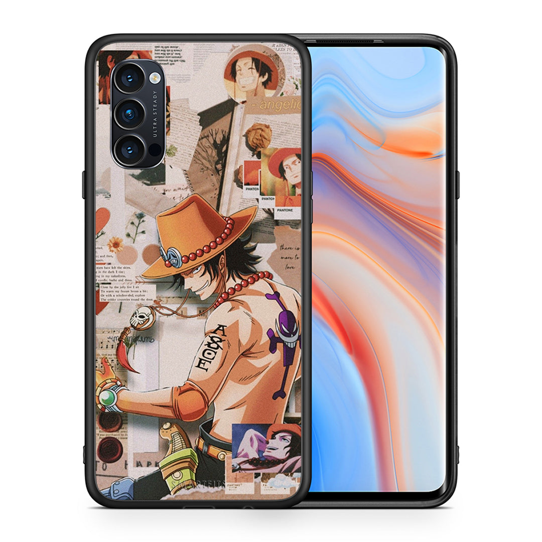 Θήκη Oppo Reno4 Pro 5G Anime Collage από τη Smartfits με σχέδιο στο πίσω μέρος και μαύρο περίβλημα | Oppo Reno4 Pro 5G Anime Collage case with colorful back and black bezels