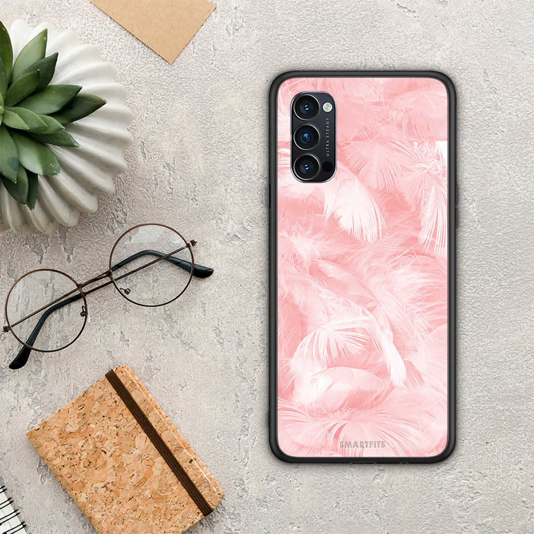 Boho Pink Feather - Oppo Reno4 Pro 5G case