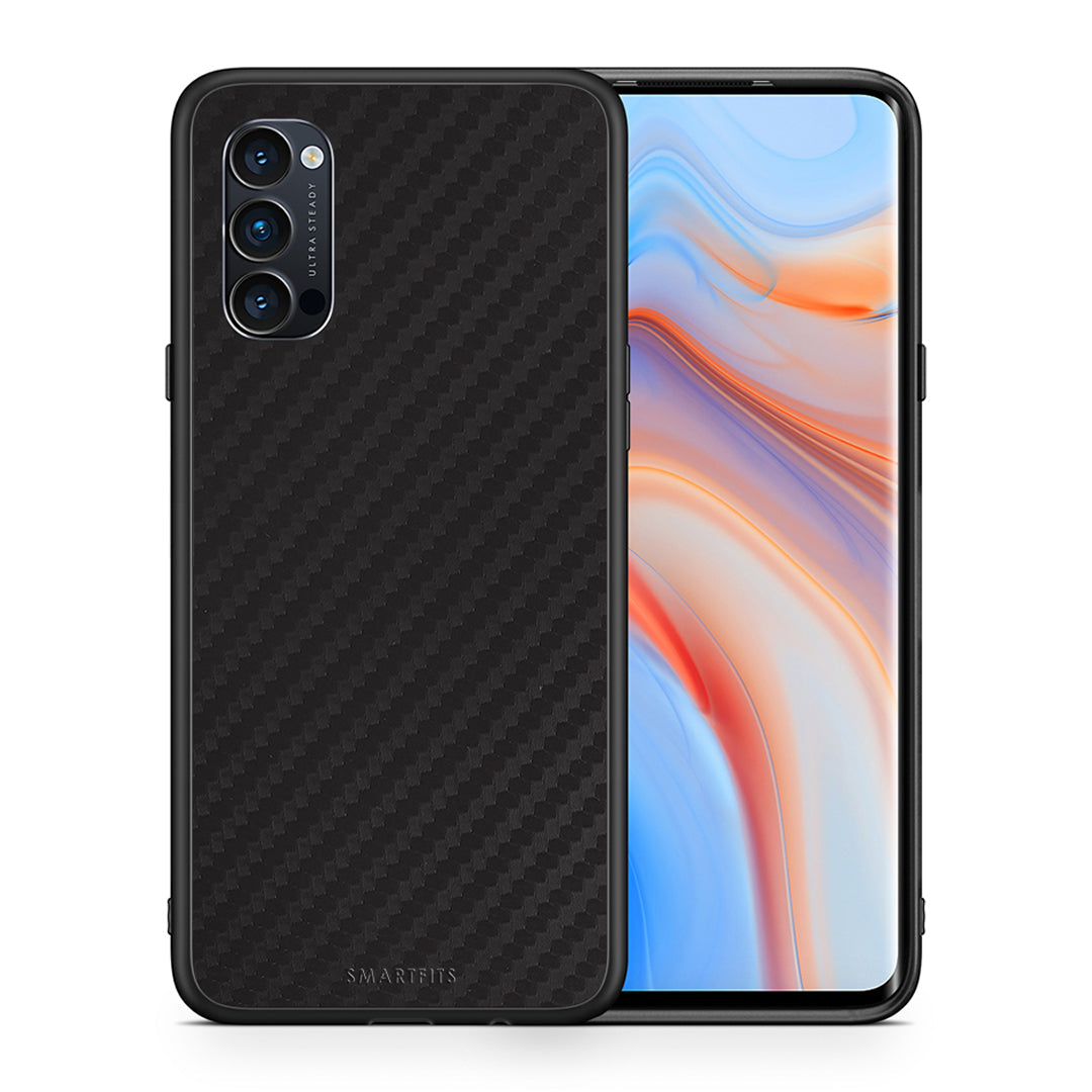 Θήκη Oppo Reno4 Pro 5G Black Carbon από τη Smartfits με σχέδιο στο πίσω μέρος και μαύρο περίβλημα | Oppo Reno4 Pro 5G Black Carbon case with colorful back and black bezels