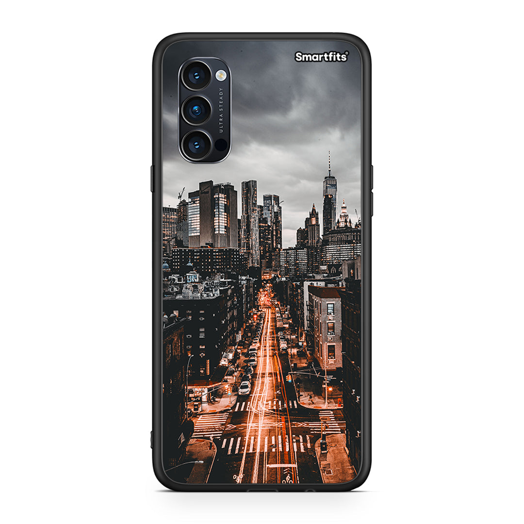 Oppo Reno4 Pro 5G City Lights θήκη από τη Smartfits με σχέδιο στο πίσω μέρος και μαύρο περίβλημα | Smartphone case with colorful back and black bezels by Smartfits