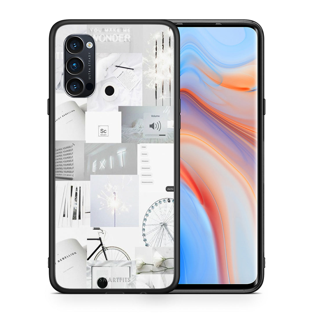 Θήκη Αγίου Βαλεντίνου Oppo Reno4 Pro 5G Collage Make Me Wonder από τη Smartfits με σχέδιο στο πίσω μέρος και μαύρο περίβλημα | Oppo Reno4 Pro 5G Collage Make Me Wonder case with colorful back and black bezels