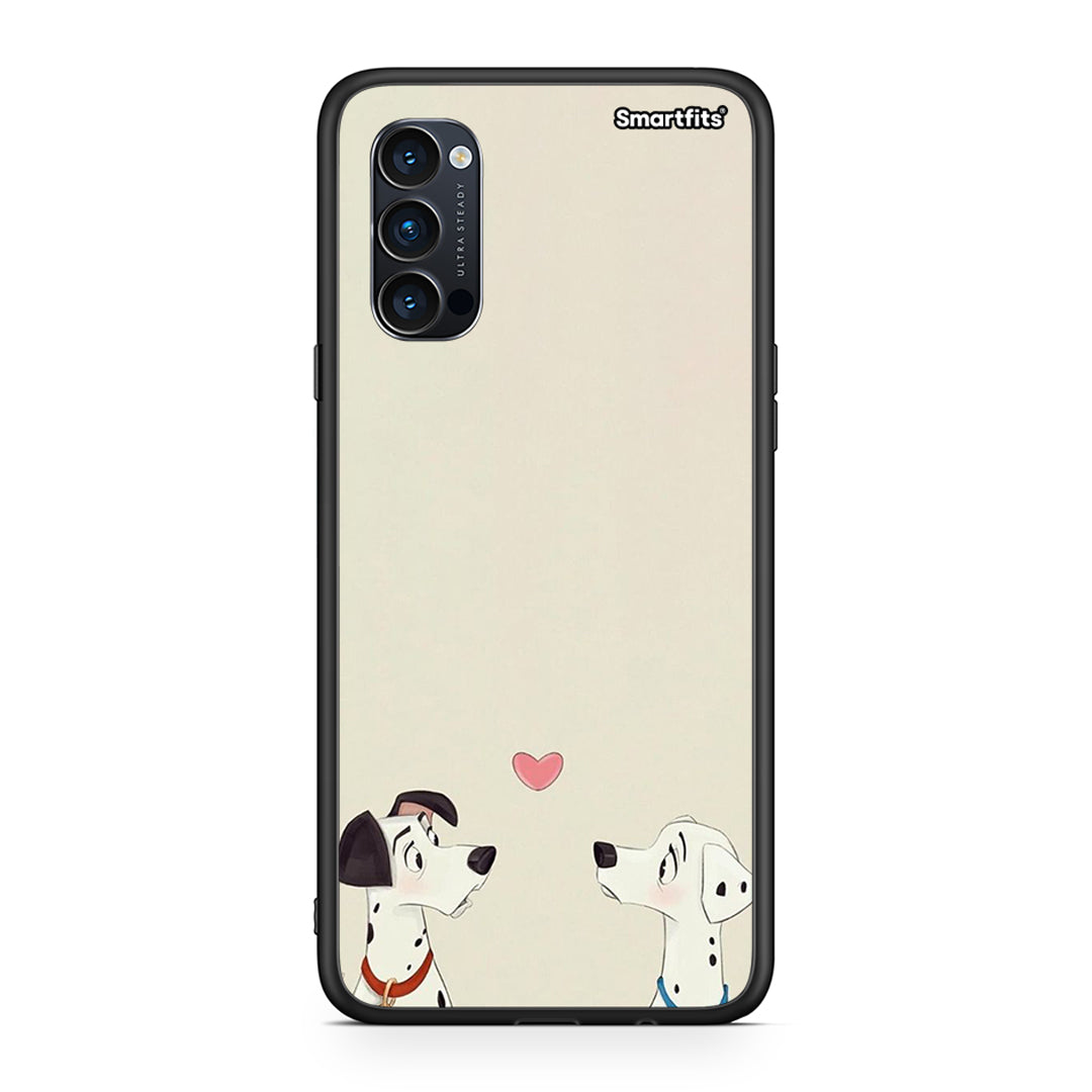 Oppo Reno4 Pro 5G Dalmatians Love θήκη από τη Smartfits με σχέδιο στο πίσω μέρος και μαύρο περίβλημα | Smartphone case with colorful back and black bezels by Smartfits