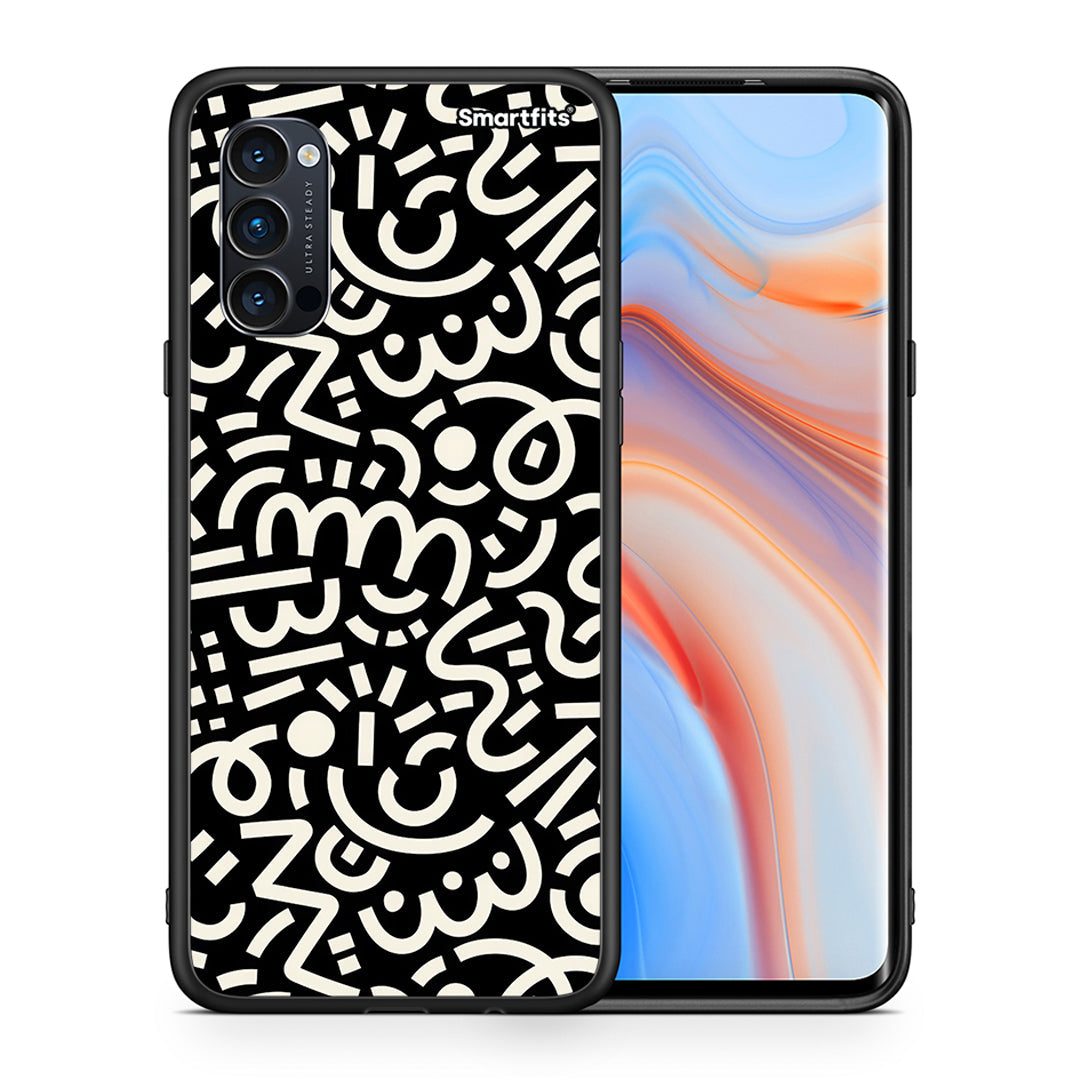 Θήκη Oppo Reno4 Pro 5G Doodle Art από τη Smartfits με σχέδιο στο πίσω μέρος και μαύρο περίβλημα | Oppo Reno4 Pro 5G Doodle Art case with colorful back and black bezels