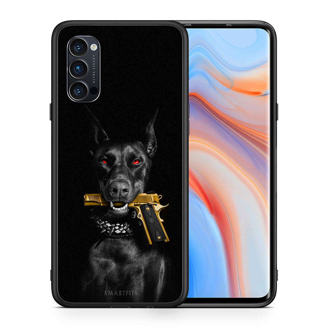 Θήκη Αγίου Βαλεντίνου Oppo Reno4 Pro 5G Golden Gun από τη Smartfits με σχέδιο στο πίσω μέρος και μαύρο περίβλημα | Oppo Reno4 Pro 5G Golden Gun case with colorful back and black bezels