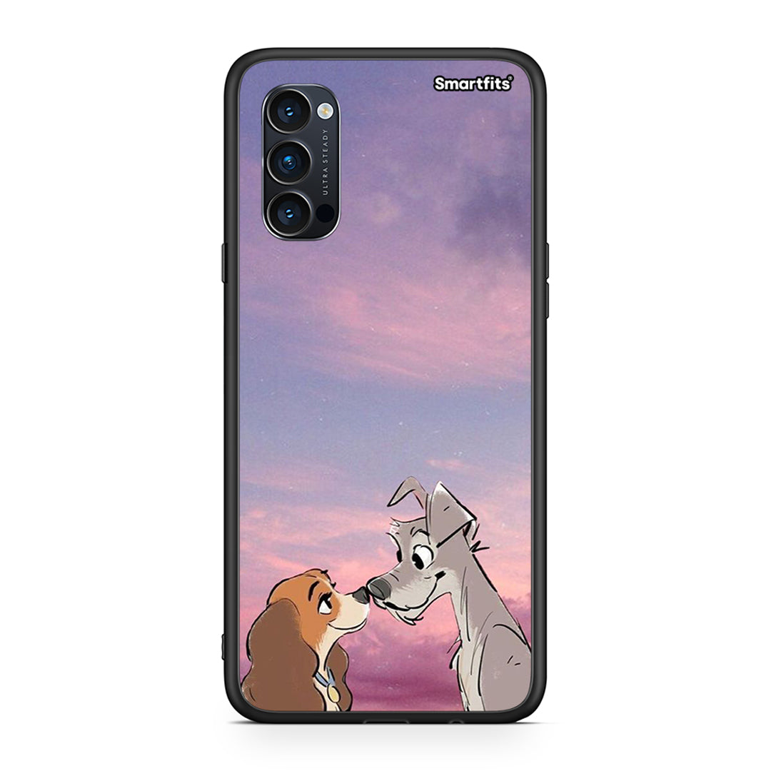 Oppo Reno4 Pro 5G Lady And Tramp θήκη από τη Smartfits με σχέδιο στο πίσω μέρος και μαύρο περίβλημα | Smartphone case with colorful back and black bezels by Smartfits