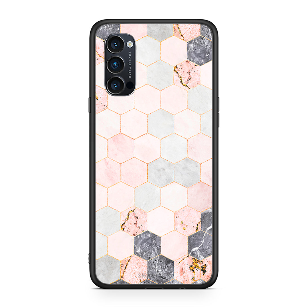 4 - Oppo Reno4 Pro 5G Hexagon Pink Marble case, cover, bumper