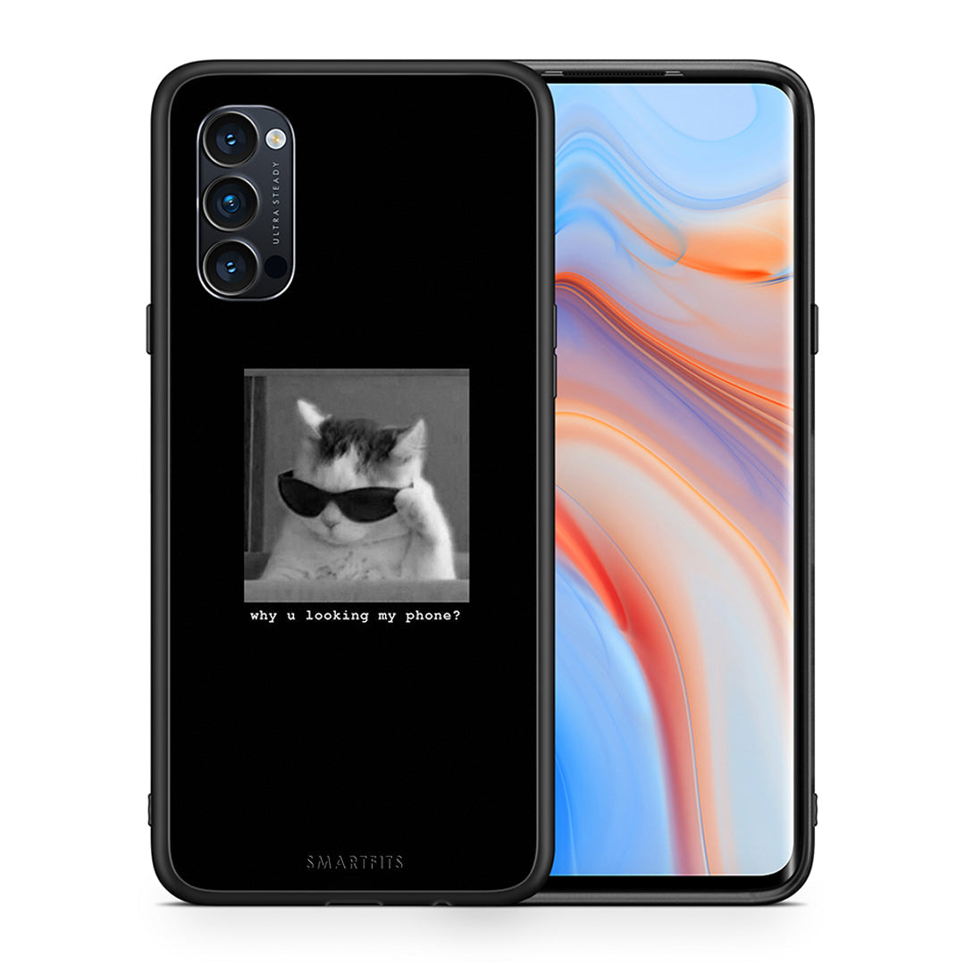 Θήκη Oppo Reno4 Pro 5G Meme Cat από τη Smartfits με σχέδιο στο πίσω μέρος και μαύρο περίβλημα | Oppo Reno4 Pro 5G Meme Cat case with colorful back and black bezels