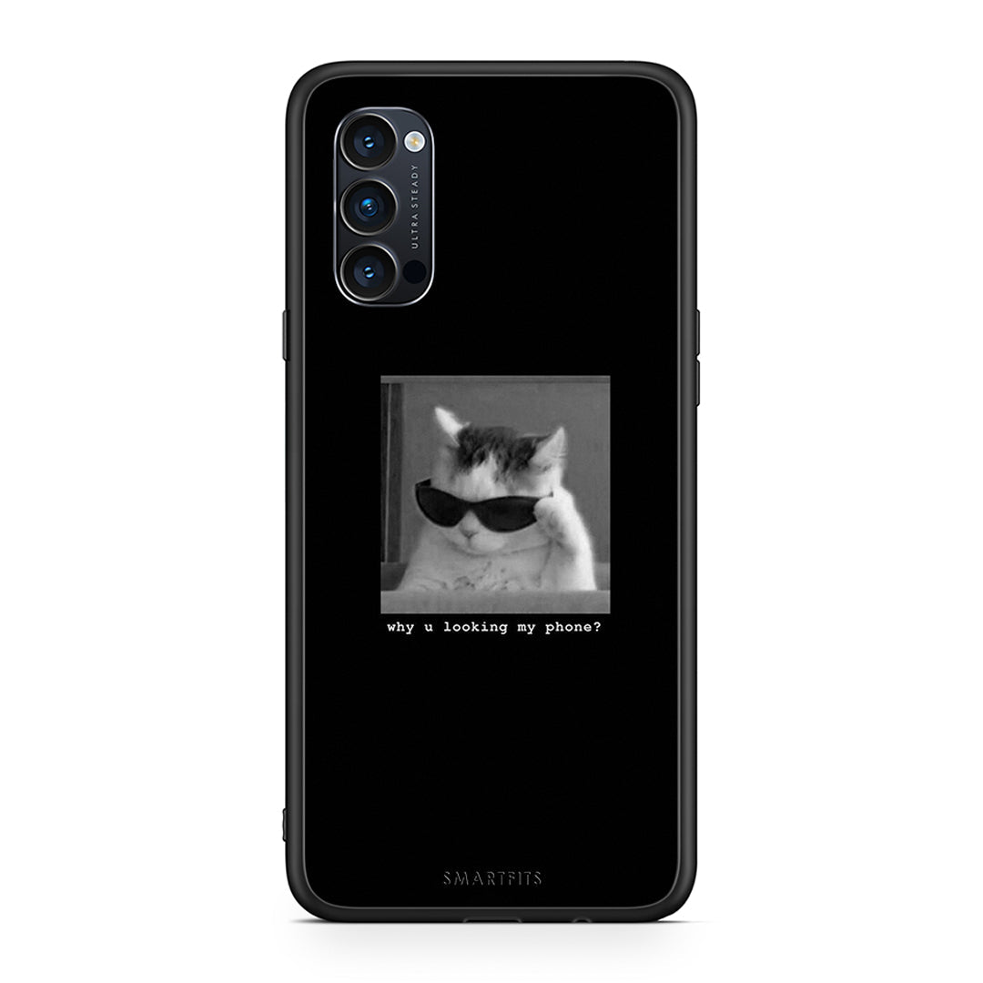 Oppo Reno4 Pro 5G Meme Cat θήκη από τη Smartfits με σχέδιο στο πίσω μέρος και μαύρο περίβλημα | Smartphone case with colorful back and black bezels by Smartfits