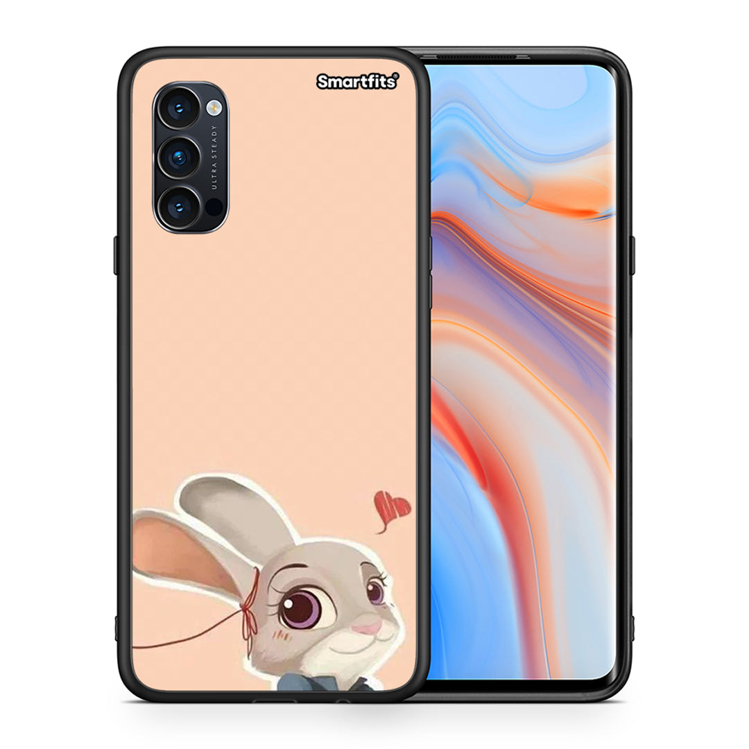 Θήκη Oppo Reno4 Pro 5G Nick Wilde And Judy Hopps Love 2 από τη Smartfits με σχέδιο στο πίσω μέρος και μαύρο περίβλημα | Oppo Reno4 Pro 5G Nick Wilde And Judy Hopps Love 2 case with colorful back and black bezels