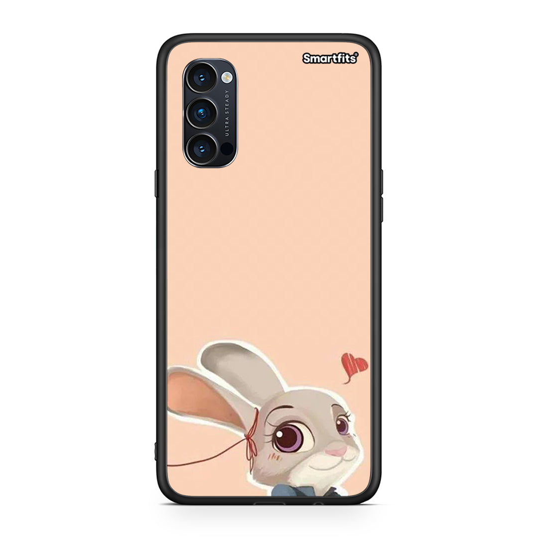 Oppo Reno4 Pro 5G Nick Wilde And Judy Hopps Love 2 θήκη από τη Smartfits με σχέδιο στο πίσω μέρος και μαύρο περίβλημα | Smartphone case with colorful back and black bezels by Smartfits