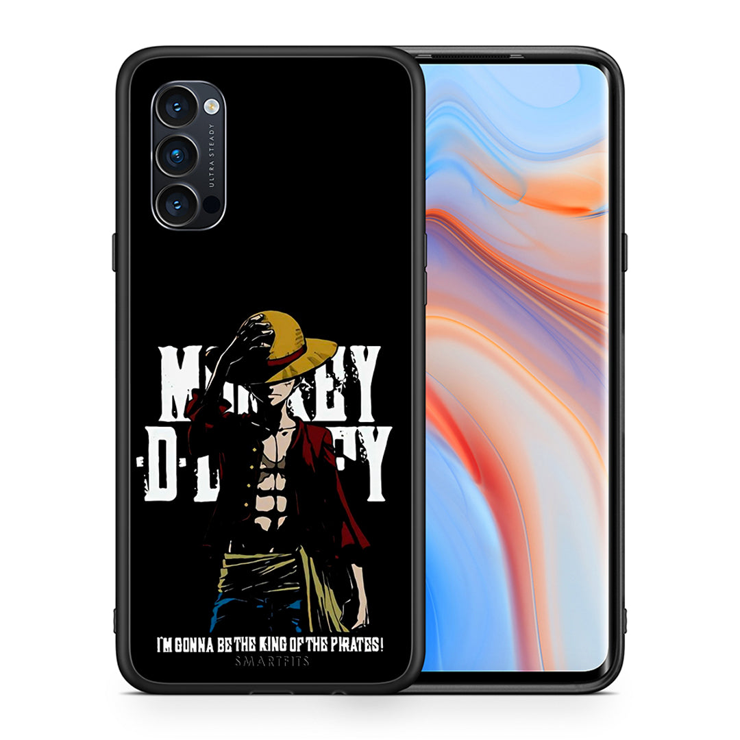 Θήκη Oppo Reno4 Pro 5G Pirate King από τη Smartfits με σχέδιο στο πίσω μέρος και μαύρο περίβλημα | Oppo Reno4 Pro 5G Pirate King case with colorful back and black bezels