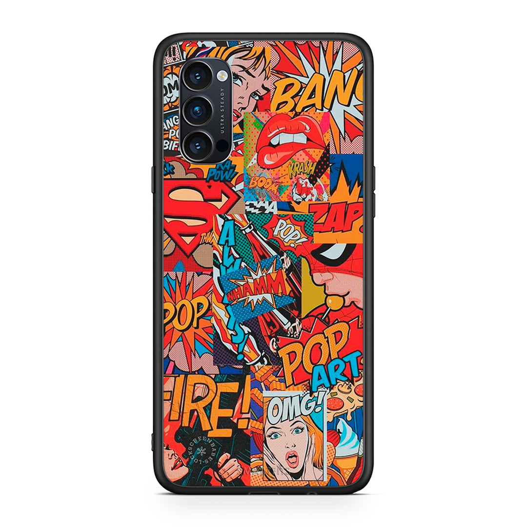 Oppo Reno4 Pro 5G PopArt OMG θήκη από τη Smartfits με σχέδιο στο πίσω μέρος και μαύρο περίβλημα | Smartphone case with colorful back and black bezels by Smartfits