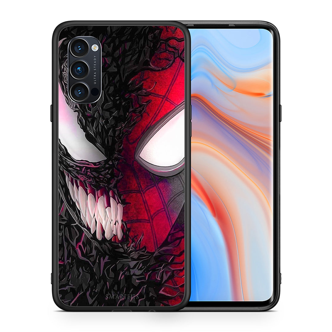 Θήκη Oppo Reno4 Pro 5G SpiderVenom PopArt από τη Smartfits με σχέδιο στο πίσω μέρος και μαύρο περίβλημα | Oppo Reno4 Pro 5G SpiderVenom PopArt case with colorful back and black bezels