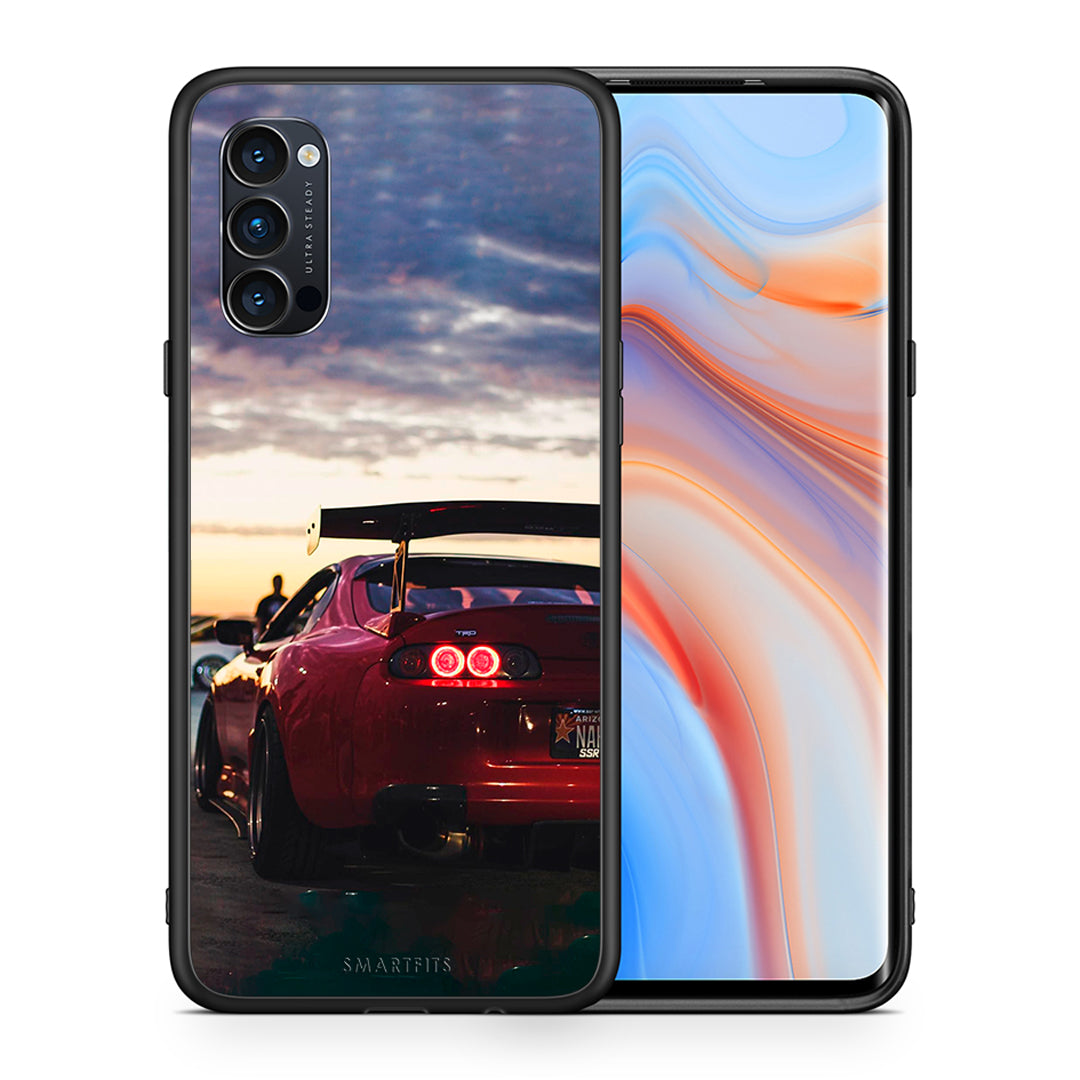 Θήκη Oppo Reno4 Pro 5G Racing Supra από τη Smartfits με σχέδιο στο πίσω μέρος και μαύρο περίβλημα | Oppo Reno4 Pro 5G Racing Supra case with colorful back and black bezels