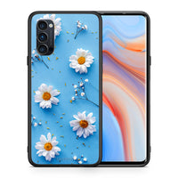 Thumbnail for Θήκη Oppo Reno4 Pro 5G Real Daisies από τη Smartfits με σχέδιο στο πίσω μέρος και μαύρο περίβλημα | Oppo Reno4 Pro 5G Real Daisies case with colorful back and black bezels