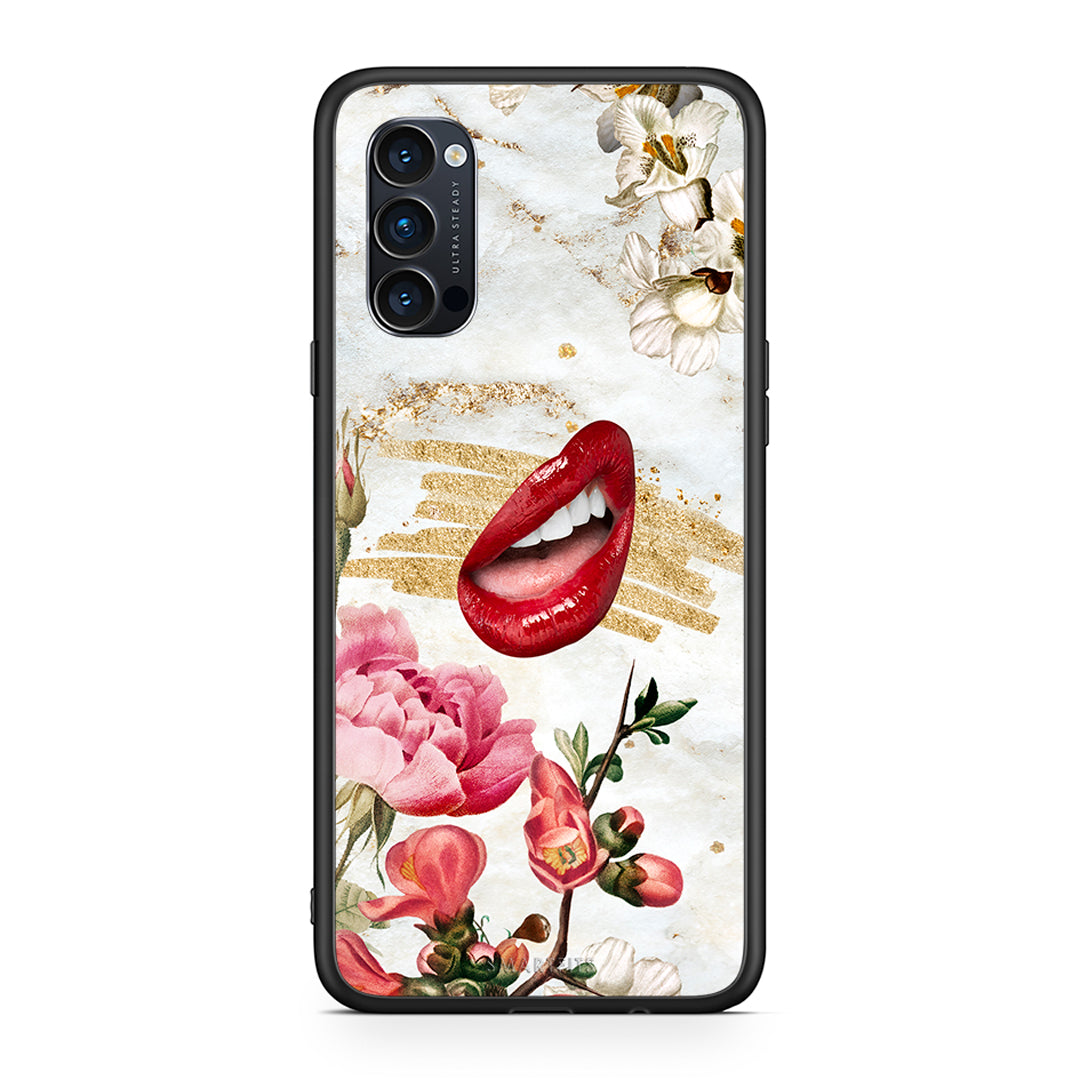 Oppo Reno4 Pro 5G Red Lips θήκη από τη Smartfits με σχέδιο στο πίσω μέρος και μαύρο περίβλημα | Smartphone case with colorful back and black bezels by Smartfits