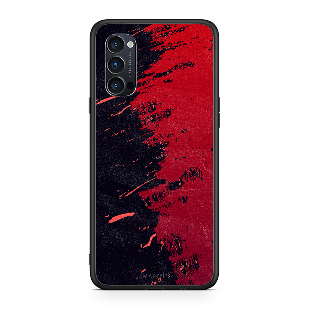 Oppo Reno4 Pro 5G Red Paint Θήκη Αγίου Βαλεντίνου από τη Smartfits με σχέδιο στο πίσω μέρος και μαύρο περίβλημα | Smartphone case with colorful back and black bezels by Smartfits