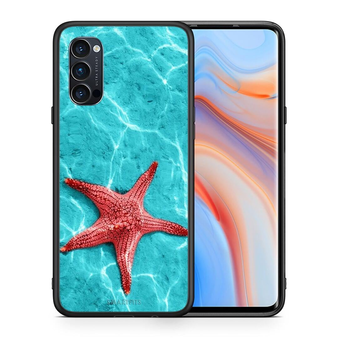 Θήκη Oppo Reno4 Pro 5G Red Starfish από τη Smartfits με σχέδιο στο πίσω μέρος και μαύρο περίβλημα | Oppo Reno4 Pro 5G Red Starfish case with colorful back and black bezels