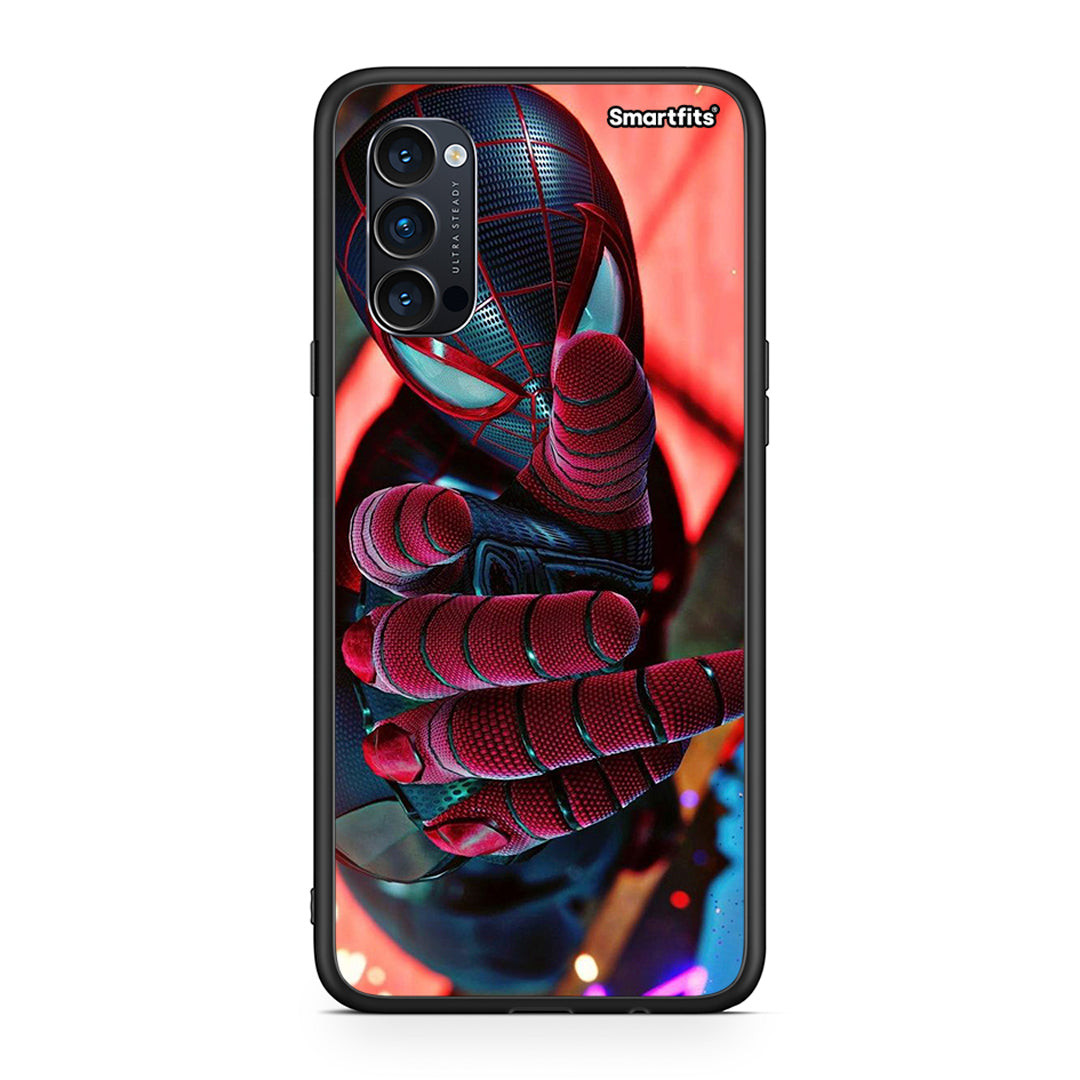 Oppo Reno4 Pro 5G Spider Hand θήκη από τη Smartfits με σχέδιο στο πίσω μέρος και μαύρο περίβλημα | Smartphone case with colorful back and black bezels by Smartfits