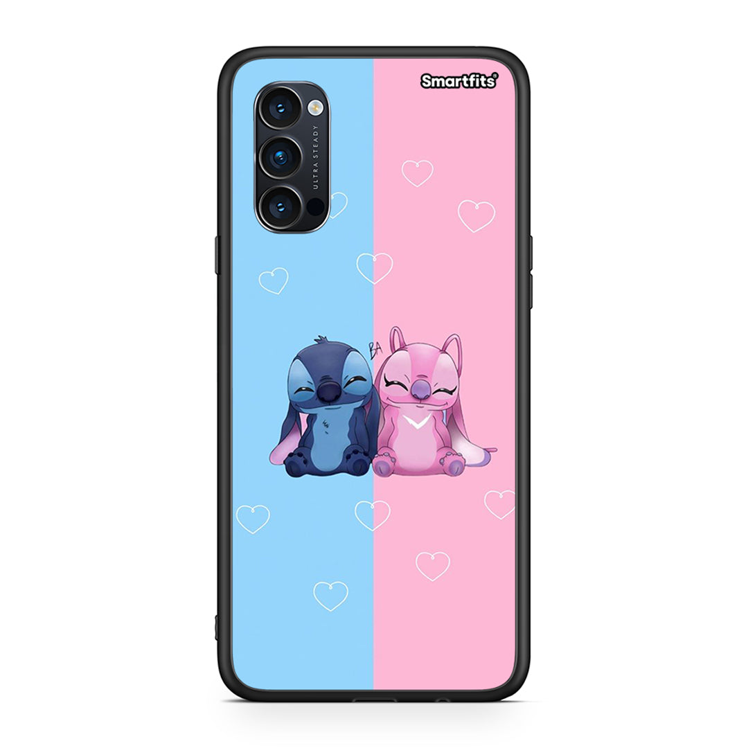 Oppo Reno4 Pro 5G Stitch And Angel θήκη από τη Smartfits με σχέδιο στο πίσω μέρος και μαύρο περίβλημα | Smartphone case with colorful back and black bezels by Smartfits