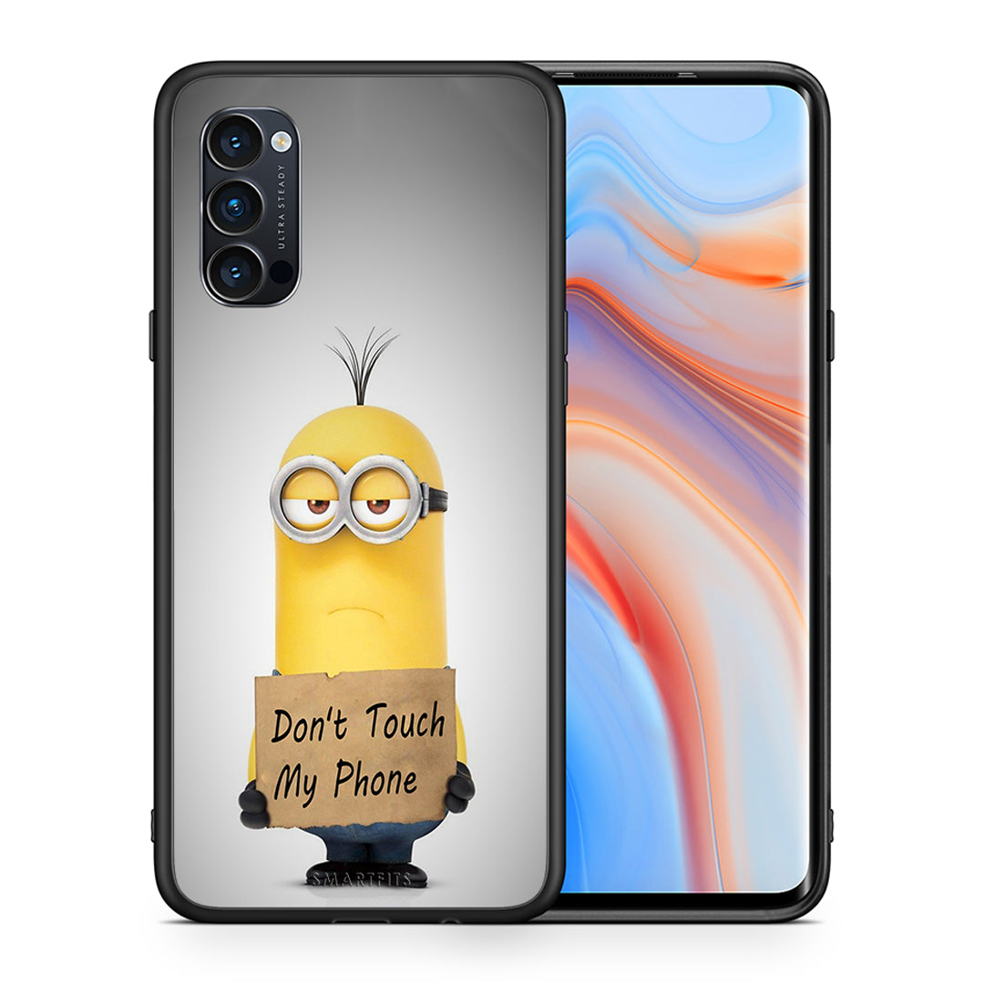 Θήκη Oppo Reno4 Pro 5G Minion Text από τη Smartfits με σχέδιο στο πίσω μέρος και μαύρο περίβλημα | Oppo Reno4 Pro 5G Minion Text case with colorful back and black bezels