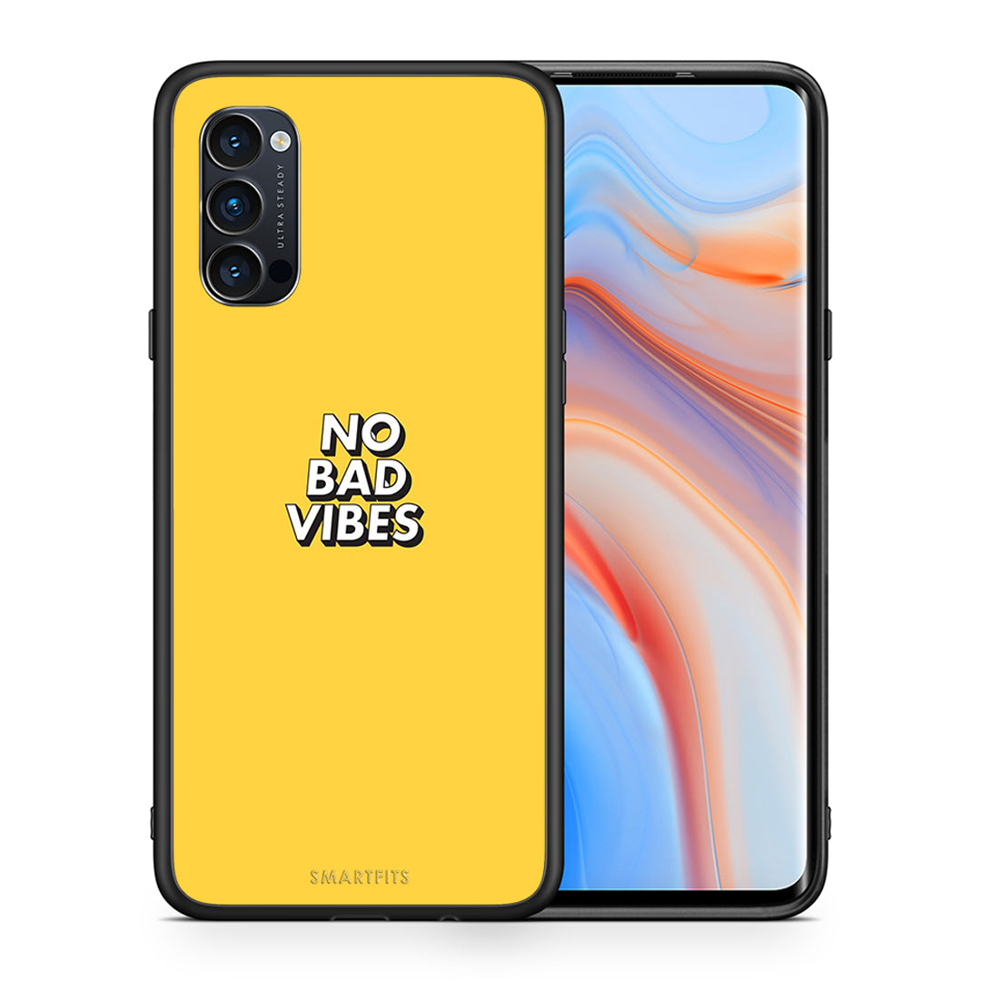 Θήκη Oppo Reno4 Pro 5G Vibes Text από τη Smartfits με σχέδιο στο πίσω μέρος και μαύρο περίβλημα | Oppo Reno4 Pro 5G Vibes Text case with colorful back and black bezels