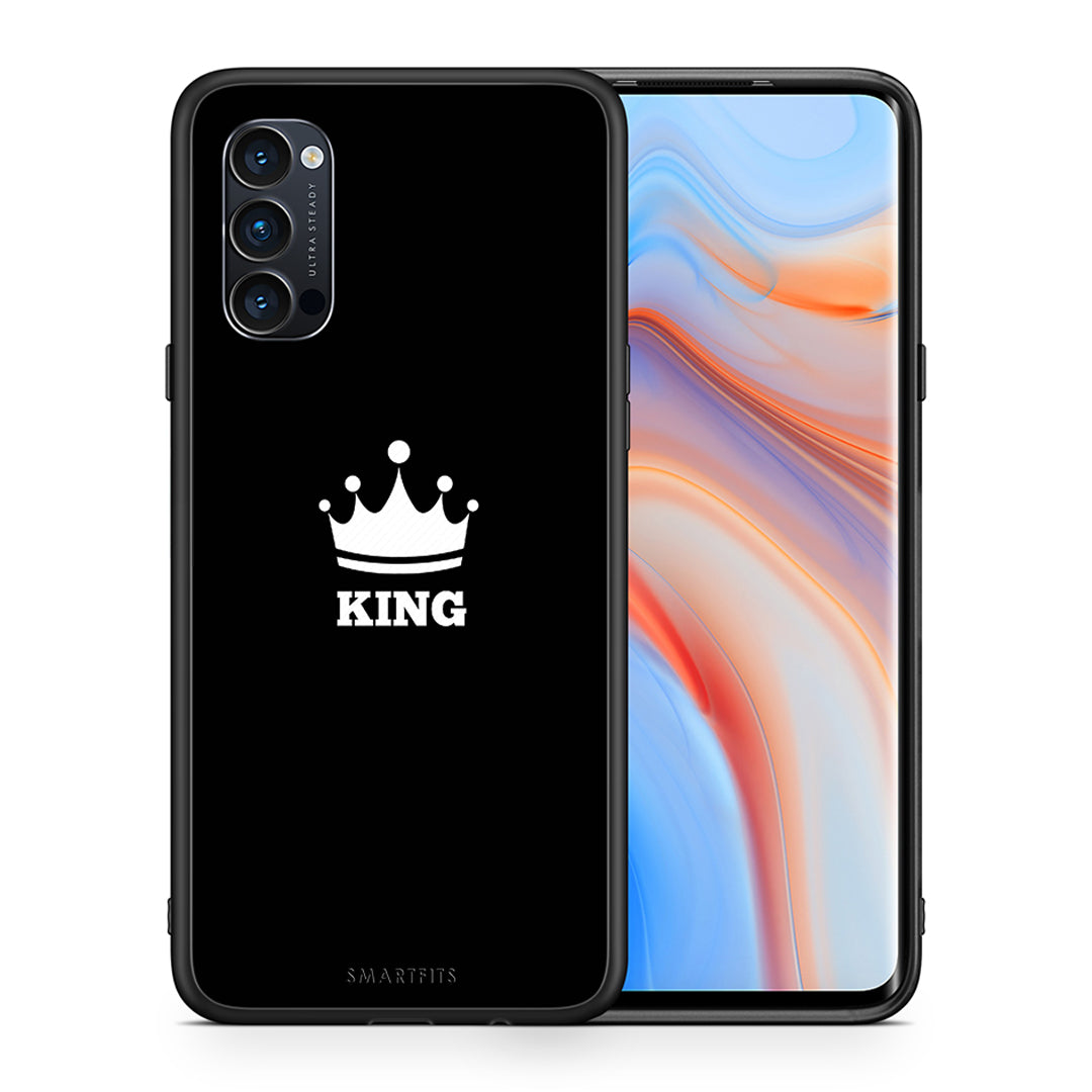 Θήκη Oppo Reno4 Pro 5G King Valentine από τη Smartfits με σχέδιο στο πίσω μέρος και μαύρο περίβλημα | Oppo Reno4 Pro 5G King Valentine case with colorful back and black bezels