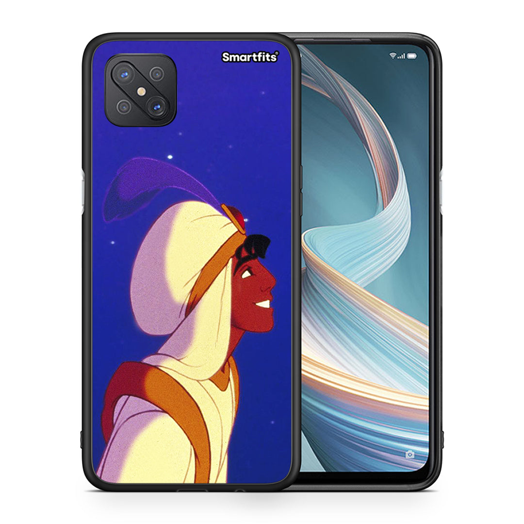 Θήκη Oppo Reno4 Z 5G Alladin And Jasmine Love 1 από τη Smartfits με σχέδιο στο πίσω μέρος και μαύρο περίβλημα | Oppo Reno4 Z 5G Alladin And Jasmine Love 1 case with colorful back and black bezels