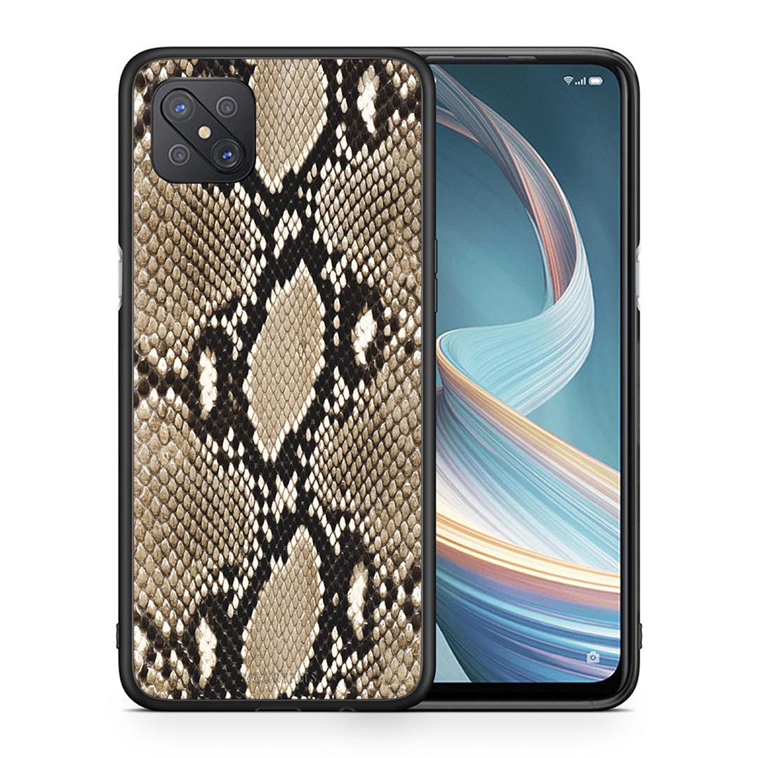 Θήκη Oppo Reno4 Z 5G Fashion Snake Animal από τη Smartfits με σχέδιο στο πίσω μέρος και μαύρο περίβλημα | Oppo Reno4 Z 5G Fashion Snake Animal case with colorful back and black bezels