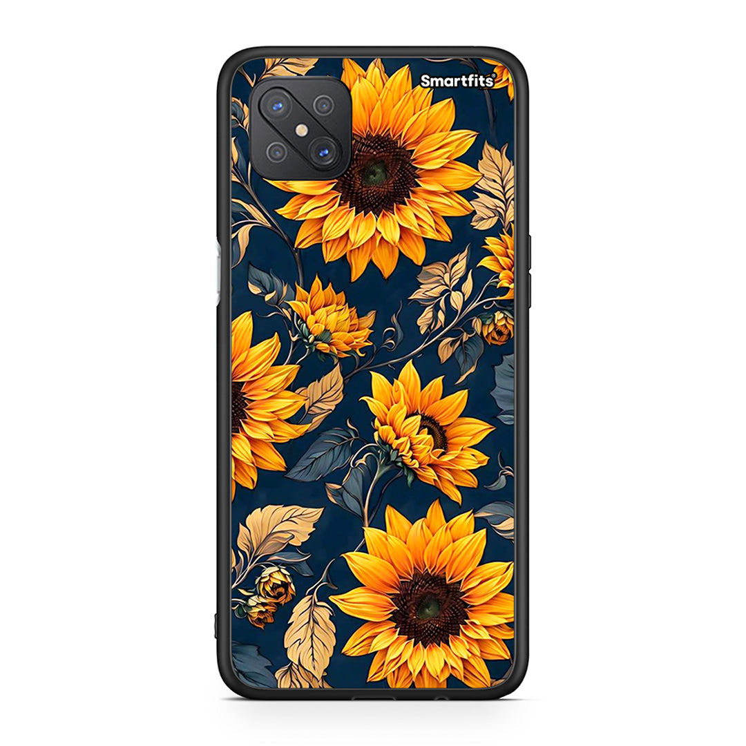 Oppo Reno4 Z 5G Autumn Sunflowers θήκη από τη Smartfits με σχέδιο στο πίσω μέρος και μαύρο περίβλημα | Smartphone case with colorful back and black bezels by Smartfits