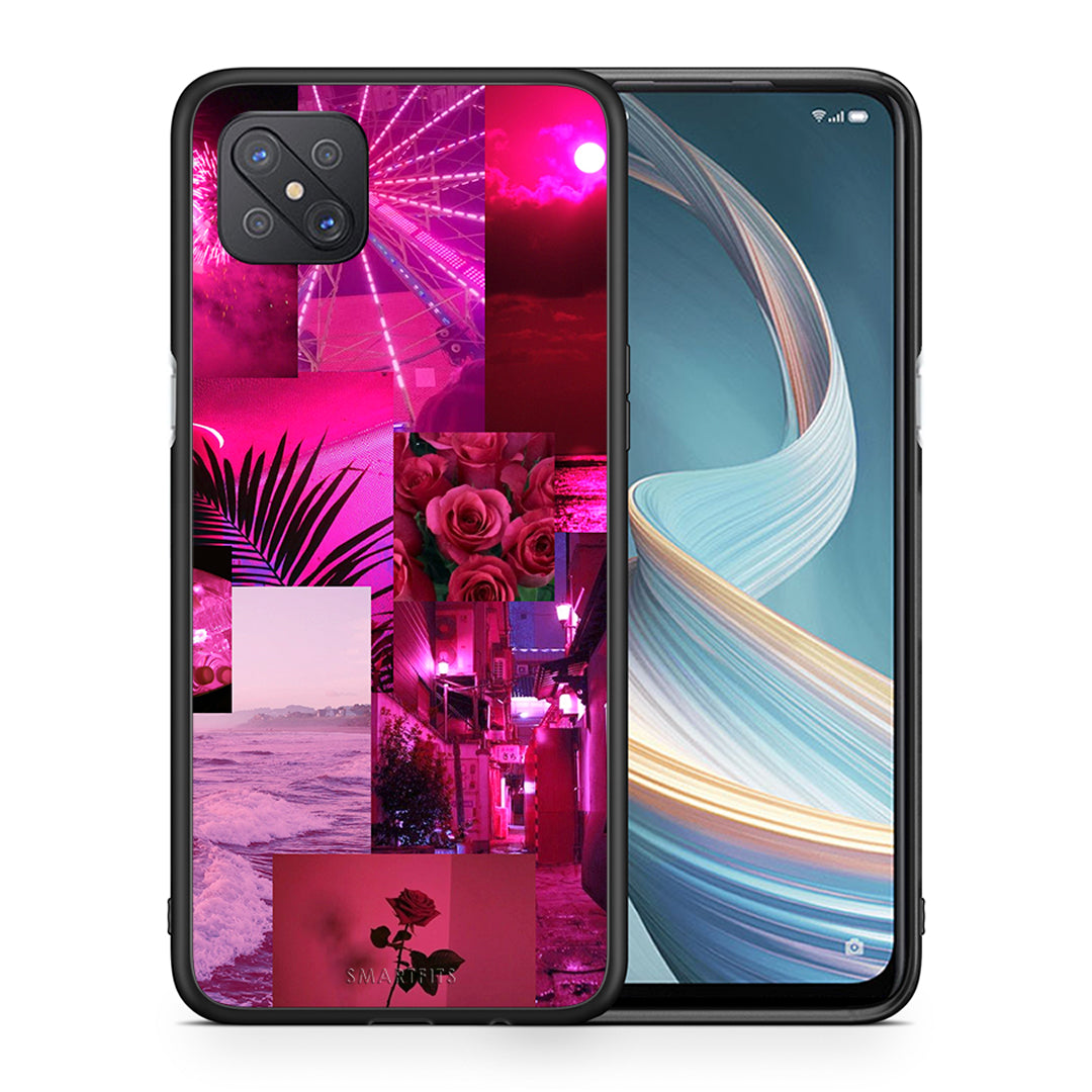 Θήκη Αγίου Βαλεντίνου Oppo Reno4 Z 5G Collage Red Roses από τη Smartfits με σχέδιο στο πίσω μέρος και μαύρο περίβλημα | Oppo Reno4 Z 5G Collage Red Roses case with colorful back and black bezels