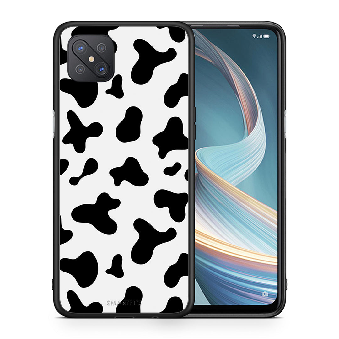 Θήκη Oppo Reno4 Z 5G Cow Print από τη Smartfits με σχέδιο στο πίσω μέρος και μαύρο περίβλημα | Oppo Reno4 Z 5G Cow Print case with colorful back and black bezels