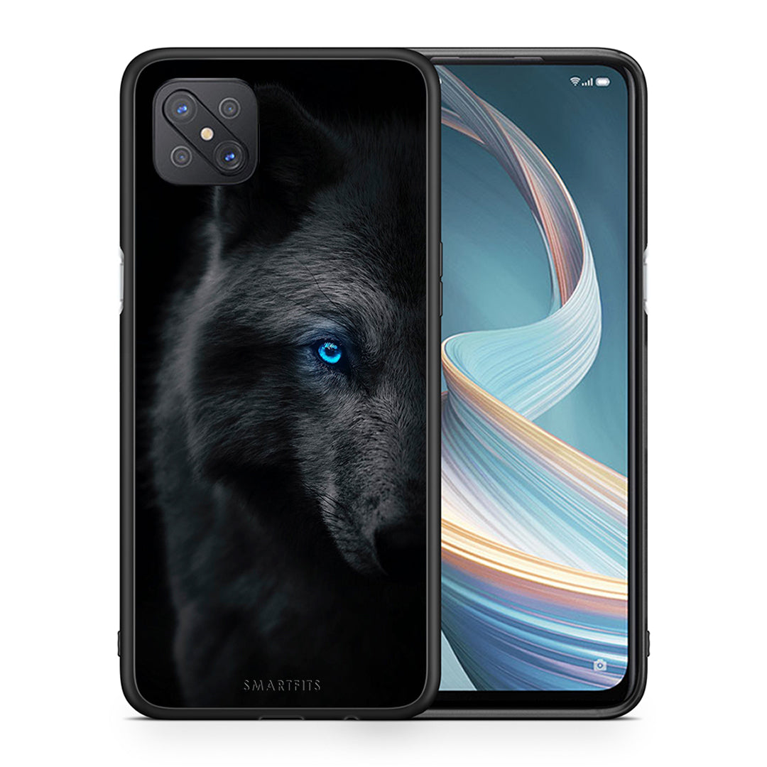 Θήκη Oppo Reno4 Z 5G Dark Wolf από τη Smartfits με σχέδιο στο πίσω μέρος και μαύρο περίβλημα | Oppo Reno4 Z 5G Dark Wolf case with colorful back and black bezels