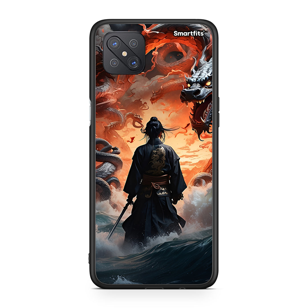 Oppo Reno4 Z 5G Dragons Fight θήκη από τη Smartfits με σχέδιο στο πίσω μέρος και μαύρο περίβλημα | Smartphone case with colorful back and black bezels by Smartfits